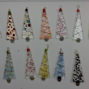 Wire-Wrapped Glass Christmas Tree